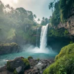 Tegenungan Waterfall Ubud Bali - Powerful waterfall surrounded by lush tropical greenery