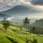 East Bali landscape - Lush green hills and traditional Balinese scenery