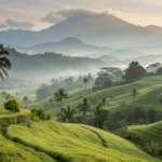 East Bali landscape - Lush green hills and traditional Balinese scenery